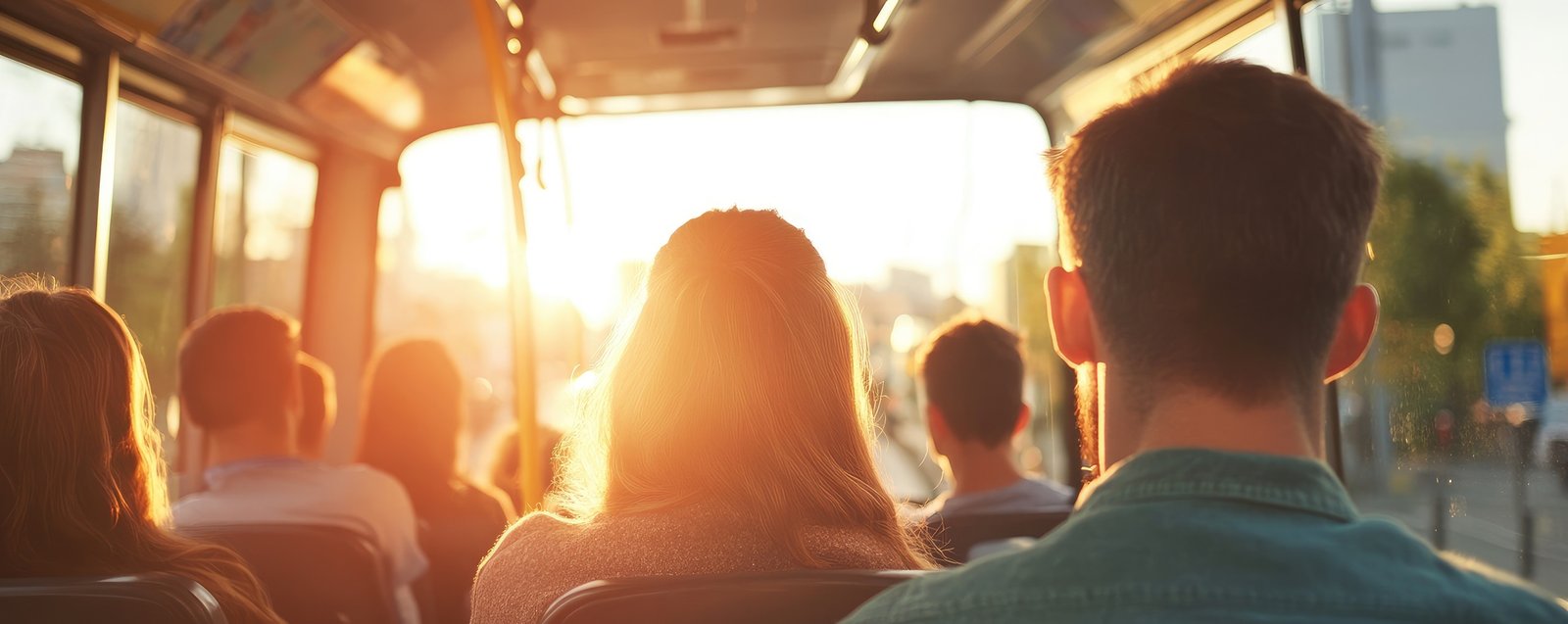 Community group members boarding a charter bus for an organized outing in Ontario