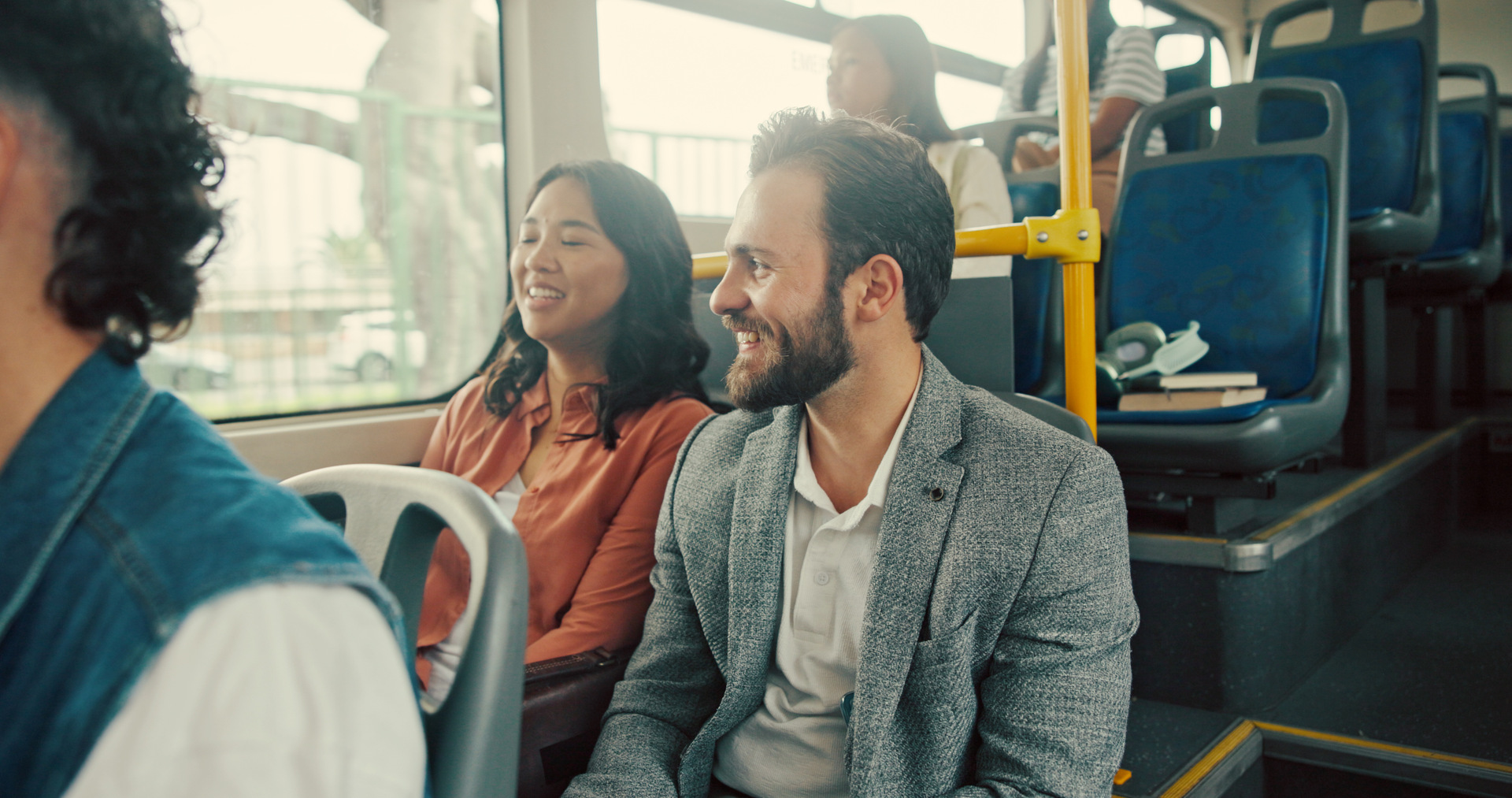 Charter coach bus on a Durham Region road serving Oshawa and Whitby groups