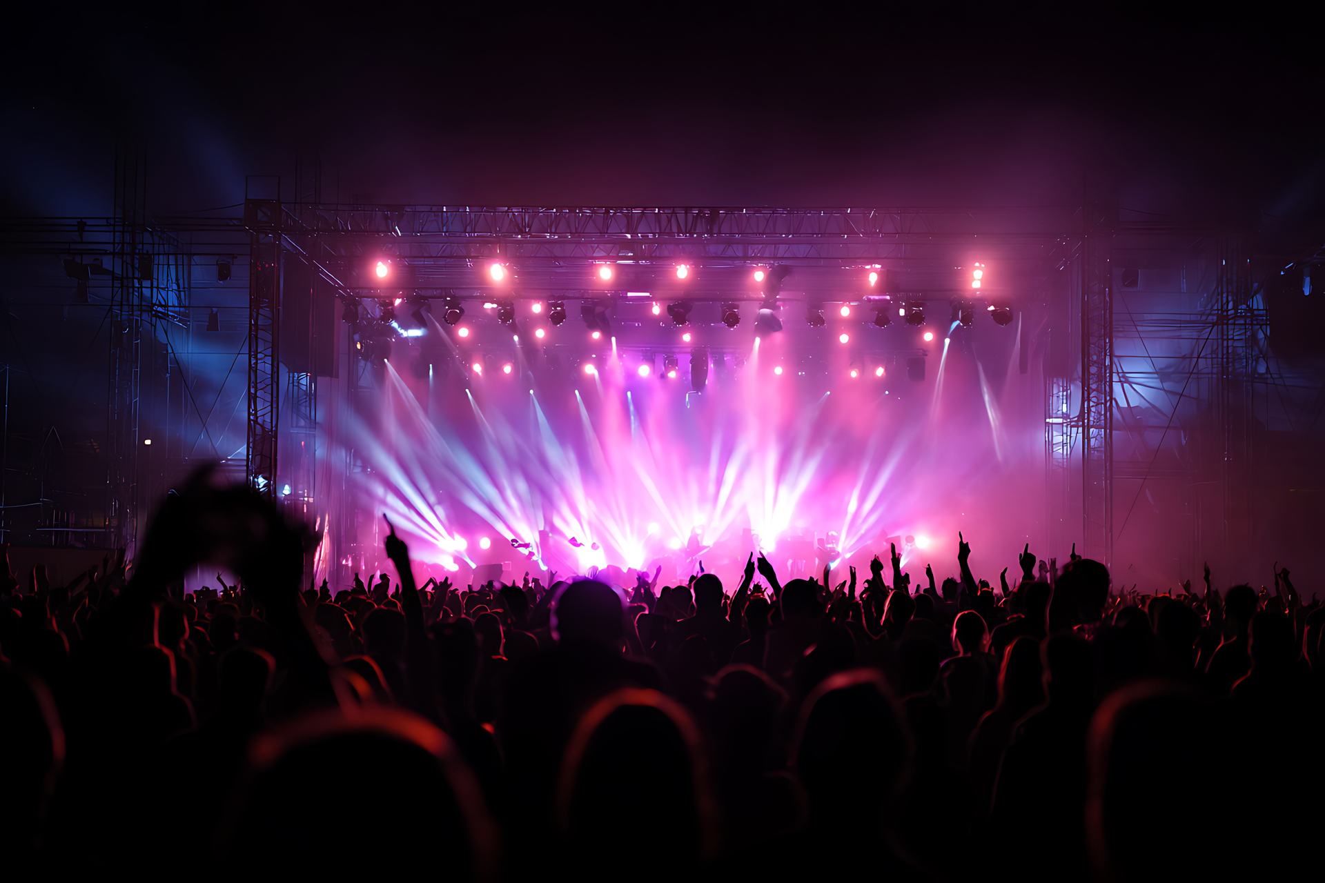 Charter bus dropping off concert attendees at a major Toronto venue