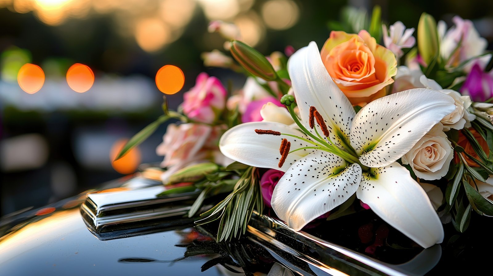 Family boarding a private coach outside a funeral home in Toronto